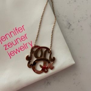 Jennifer Zeuner rose gold “J” necklace